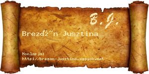 Brezán Jusztina névjegykártya